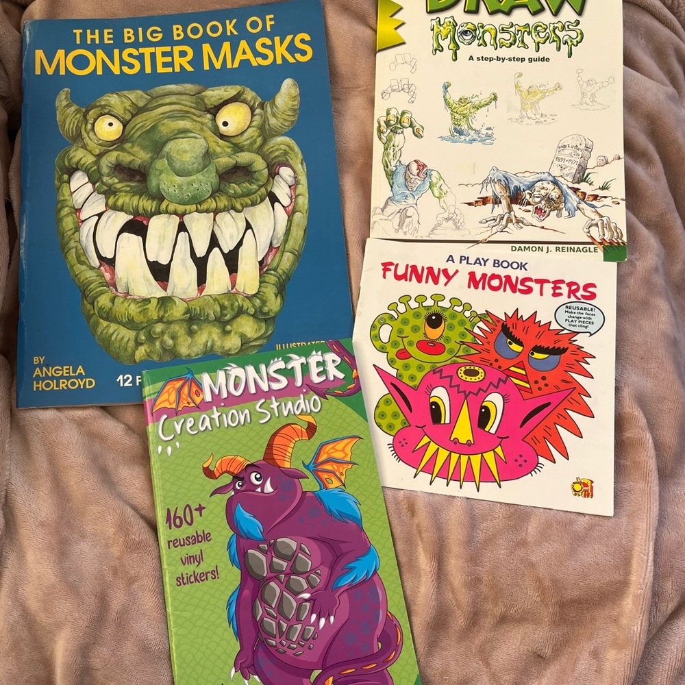 Vintage Monster Mask Draw Sticker Book lot